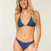 Żakardowe figi bikini z podwójnymi ramiączkami