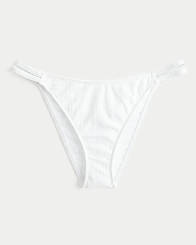 Żakardowe figi bikini z podwójnymi ramiączkami