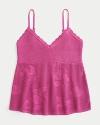 Łatwa w noszeniu koszulka babydoll z odkrytymi ramionami w stylu haftu igłowego Łatwa w noszeniu koszulka babydoll z odkrytymi ramionami w stylu haftu igłowego