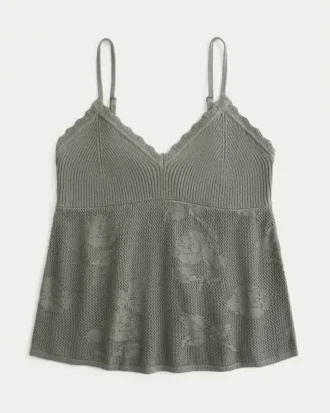 Łatwa w noszeniu koszulka babydoll z odkrytymi ramionami w stylu haftu igłowego Łatwa w noszeniu koszulka babydoll z odkrytymi ramionami w stylu haftu igłowego
