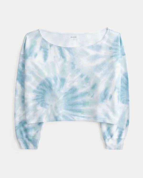 Łatwa w wykonaniu bluza z podwójnymi odkrytymi ramionami w stylu tie-dye Łatwa w wykonaniu bluza z podwójnymi odkrytymi ramionami w stylu tie-dye