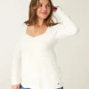Babydoll z długim rękawem i kwadratowym dekoltem Babydoll z długim rękawem i kwadratowym dekoltem