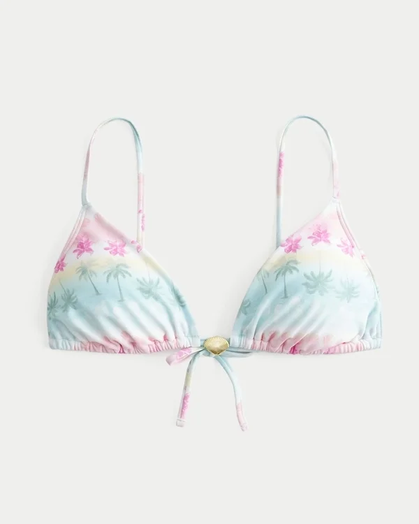 Biustonosz bikini z trójkątnymi miseczkami i ozdobą na ramieniu Biustonosz bikini z trójkątnymi miseczkami i ozdobą na ramieniu