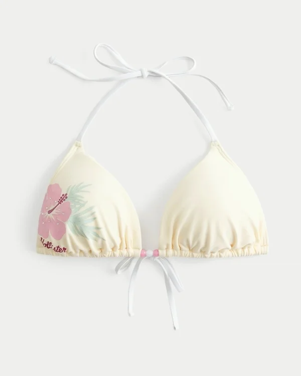 Biustonosz bikini z trójkątnymi ramiączkami i nadrukiem Spring Break Biustonosz bikini z trójkątnymi ramiączkami i nadrukiem Spring Break