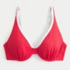 Biustonosz bikini z wysokim stanem, z fiszbinami i prążkowanym wykończeniem