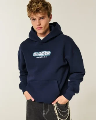Bluza z kapturem Boxy Glacier Montana Graphic