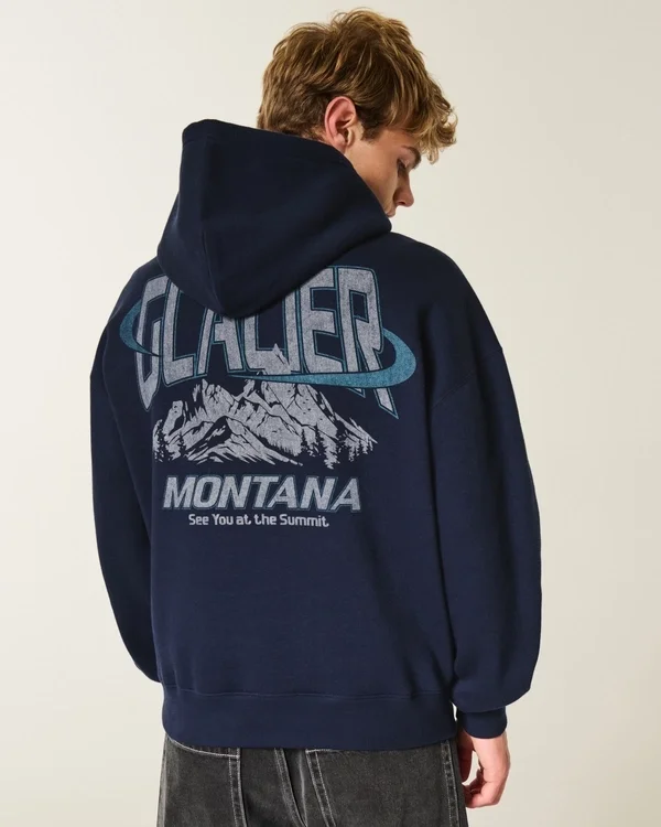 Bluza z kapturem Boxy Glacier Montana Graphic Bluza z kapturem Boxy Glacier Montana Graphic