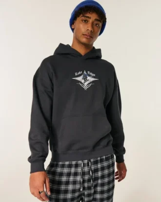 Bluza z kapturem Boxy Lake Tahoe Snowboard Graphic Hoodie