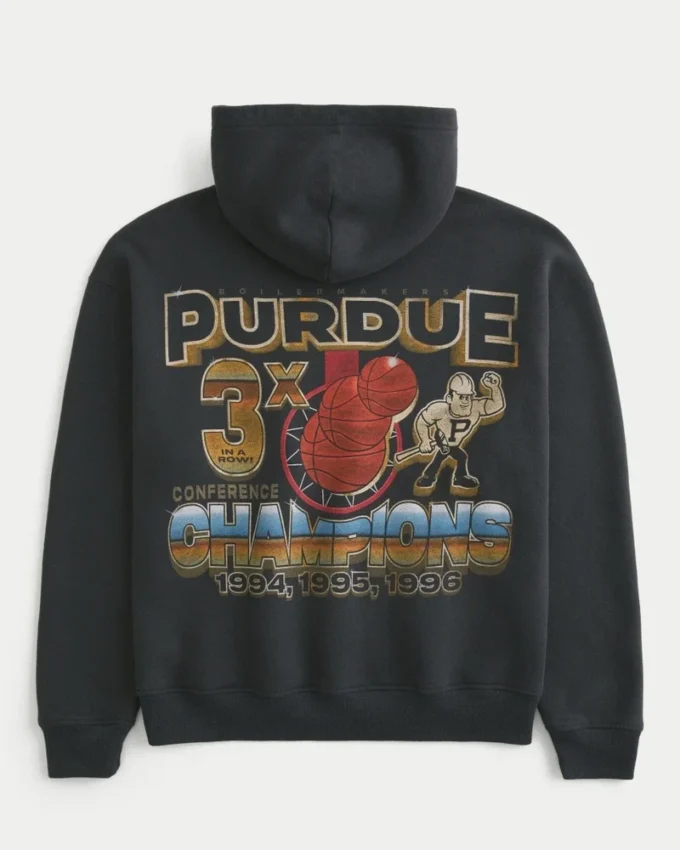 Bluza z kapturem Boxy Purdue University Graphic Hoodie Bluza z kapturem Boxy Purdue University Graphic Hoodie