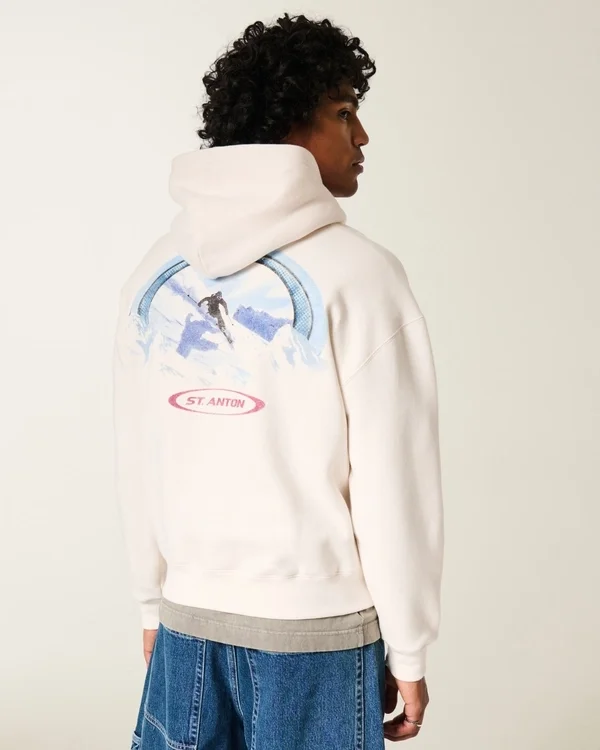 Bluza z kapturem Boxy St. Anton Ski Graphic Bluza z kapturem Boxy St. Anton Ski Graphic