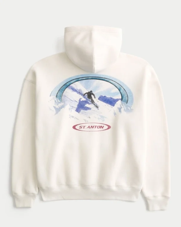 Bluza z kapturem Boxy St. Anton Ski Graphic Bluza z kapturem Boxy St. Anton Ski Graphic