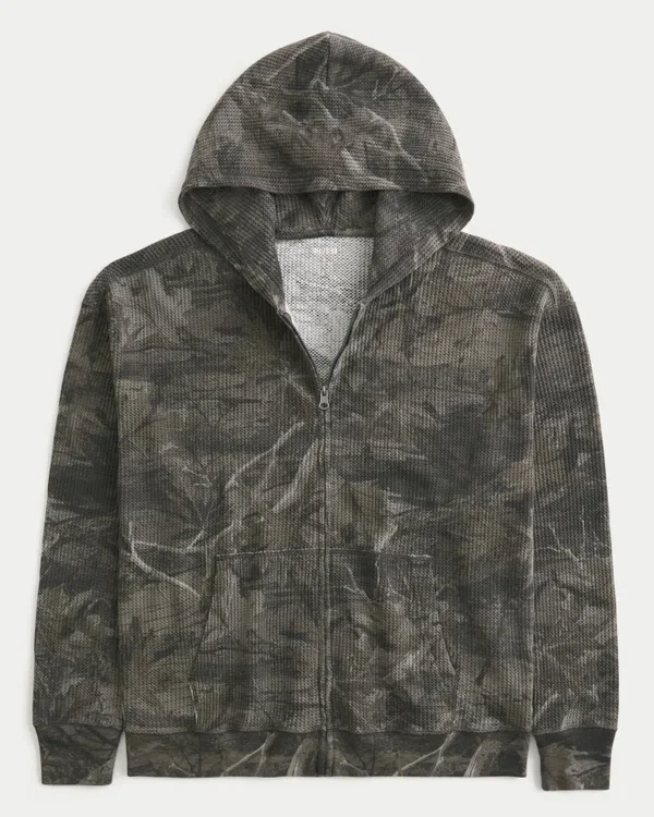 Bluza z kapturem Boxy Thermal Camo Zip-Up Hoodie Bluza z kapturem Boxy Thermal Camo Zip-Up Hoodie