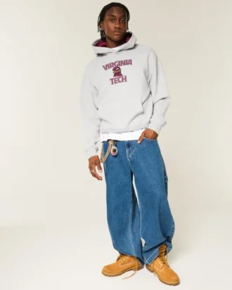 Bluza z kapturem Boxy Virginia Tech Hokies Graphic Hoodie Bluza z kapturem Boxy Virginia Tech Hokies Graphic Hoodie