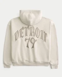 Bluza z kapturem Boxy Zip-Up Detroit 79 Graphic Hoodie