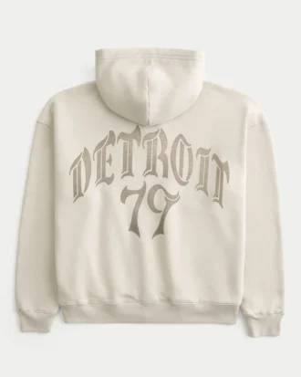 Bluza z kapturem Boxy Zip-Up Detroit 79 Graphic Hoodie