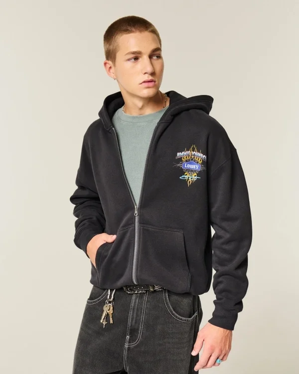Bluza z kapturem Boxy Zip-Up Jimmie Johnson Team Lowe’s NASCAR Graphic Hoodie Bluza z kapturem Boxy Zip-Up Jimmie Johnson Team Lowe’s NASCAR Graphic Hoodie