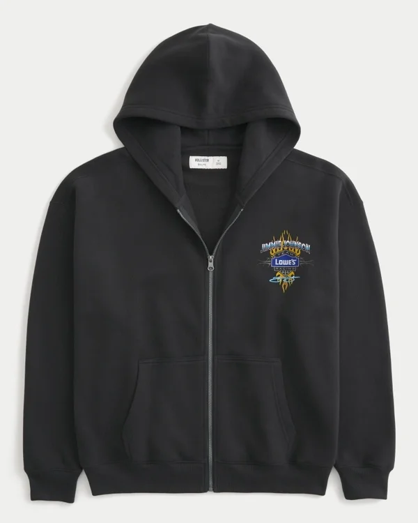 Bluza z kapturem Boxy Zip-Up Jimmie Johnson Team Lowe’s NASCAR Graphic Hoodie Bluza z kapturem Boxy Zip-Up Jimmie Johnson Team Lowe’s NASCAR Graphic Hoodie