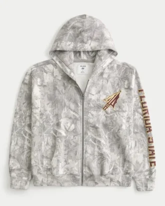 Bluza z kapturem Florida State University Graphic Camo z zamkiem błyskawicznym