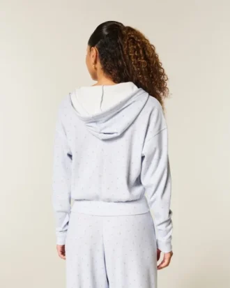 Bluza z kapturem Gilly Hicks Relaxed Zip-Up Waffle Hoodie