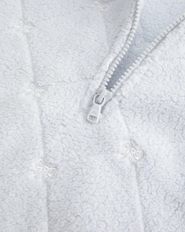 Bluza z kapturem Gilly Hicks z haftowaną kokardką i zamkiem 1/4 długości Bluza z kapturem Gilly Hicks z haftowaną kokardką i zamkiem 1/4 długości