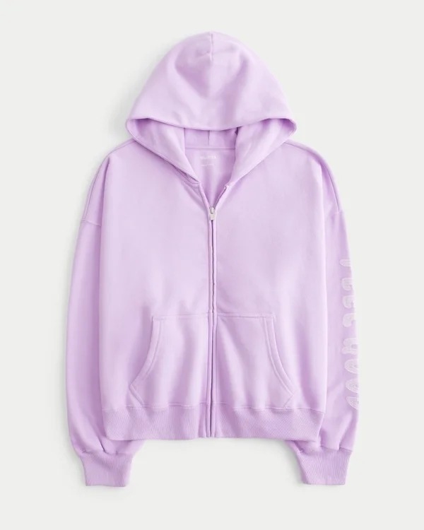 Bluza z kapturem Hollister Feel Good Graphic Easy Zip-Up Hoodie Bluza z kapturem Hollister Feel Good Graphic Easy Zip-Up Hoodie