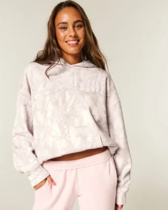 Bluza z kapturem Hollister Feel Good Oversized Logo Graphic Camo