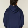Bluza z kapturem i grafiką Boxy Zip-Up Number