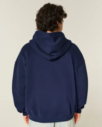 Bluza z kapturem i grafiką Boxy Zip-Up Number