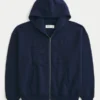 Bluza z kapturem i grafiką Boxy Zip-Up Number