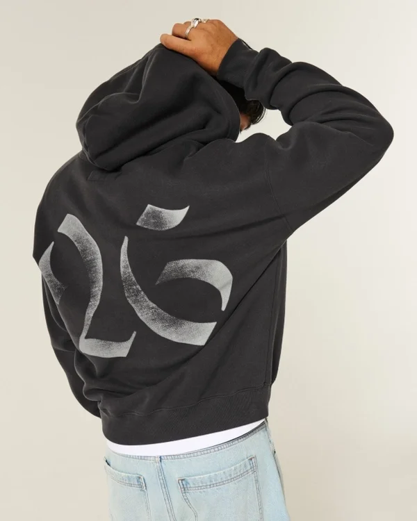 Bluza z kapturem i nadrukiem Boxy Class of 26 Bluza z kapturem i nadrukiem Boxy Class of 26