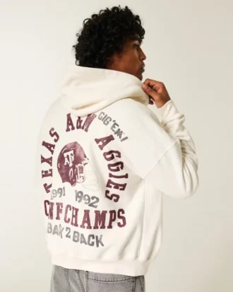 Bluza z kapturem i nadrukiem Texas A&M University