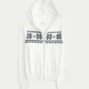 Bluza z kapturem i wykończeniem ze sztucznego futra, zapinana na zamek błyskawiczny, wzór Fair Isle Bluza z kapturem i wykończeniem ze sztucznego futra, zapinana na zamek błyskawiczny, wzór Fair Isle