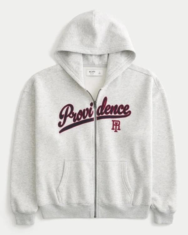 Bluza z kapturem i zamkiem błyskawicznym Boxy Providence Rhode Island Graphic Bluza z kapturem i zamkiem błyskawicznym Boxy Providence Rhode Island Graphic