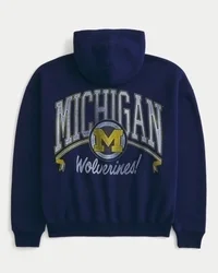 Bluza z kapturem i zamkiem błyskawicznym Boxy Zip-Up University of Michigan Wolverines Graphic Hoodie Bluza z kapturem i zamkiem błyskawicznym Boxy Zip-Up University of Michigan Wolverines Graphic Hoodie