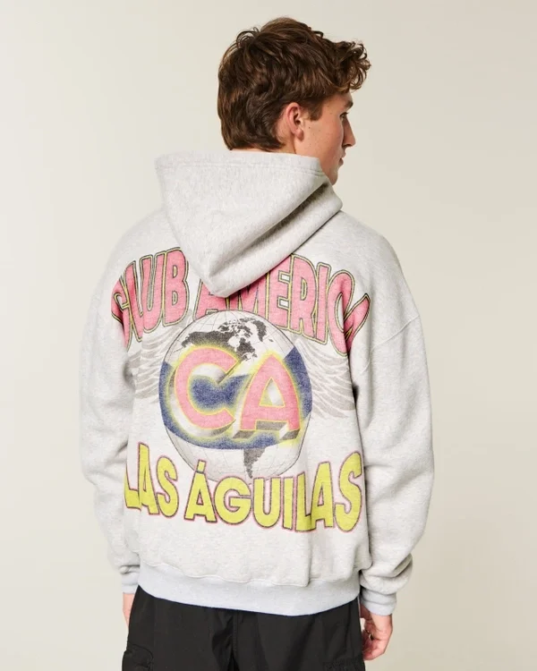 Bluza z kapturem i zamkiem błyskawicznym Club América Las Águilas Graphic Hoodie Bluza z kapturem i zamkiem błyskawicznym Club América Las Águilas Graphic Hoodie