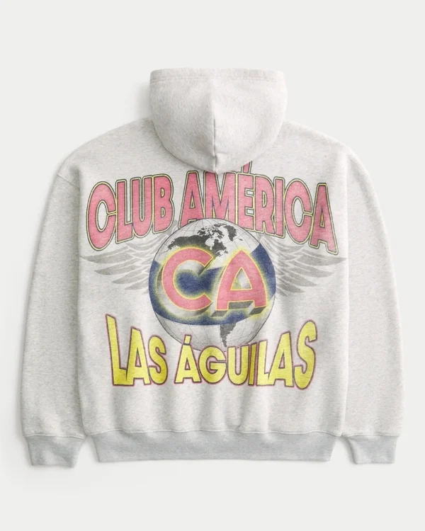 Bluza z kapturem i zamkiem błyskawicznym Club América Las Águilas Graphic Hoodie Bluza z kapturem i zamkiem błyskawicznym Club América Las Águilas Graphic Hoodie
