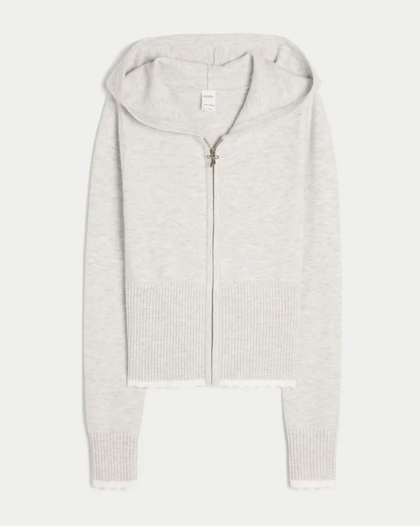 Bluza z kapturem i zamkiem błyskawicznym Gilly Hicks z falistym wykończeniem Bluza z kapturem i zamkiem błyskawicznym Gilly Hicks z falistym wykończeniem