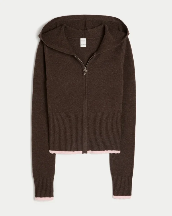 Bluza z kapturem i zamkiem błyskawicznym Gilly Hicks z falistym wykończeniem Bluza z kapturem i zamkiem błyskawicznym Gilly Hicks z falistym wykończeniem