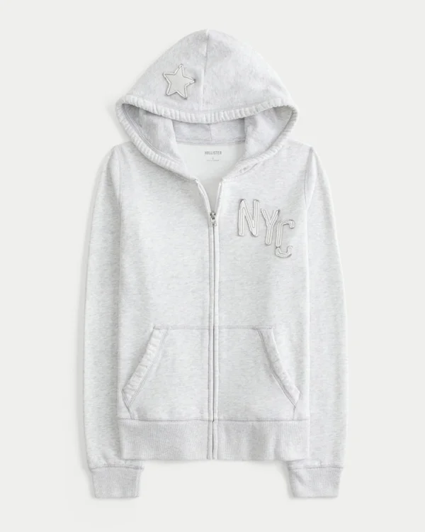 Bluza z kapturem i zamkiem błyskawicznym NYC Graphic Bluza z kapturem i zamkiem błyskawicznym NYC Graphic