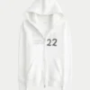 Bluza z kapturem i zamkiem błyskawicznym, podszewką waflową i nadrukiem Malibu Bluza z kapturem i zamkiem błyskawicznym, podszewką waflową i nadrukiem Malibu