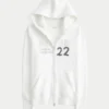 Bluza z kapturem i zamkiem błyskawicznym, podszewką waflową i nadrukiem Malibu Bluza z kapturem i zamkiem błyskawicznym, podszewką waflową i nadrukiem Malibu