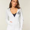 Bluza z kapturem i zamkiem błyskawicznym z logo Bluza z kapturem i zamkiem błyskawicznym z logo
