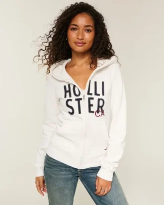 Bluza z kapturem i zamkiem błyskawicznym z logo Bluza z kapturem i zamkiem błyskawicznym z logo