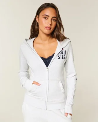 Bluza z kapturem i zamkiem błyskawicznym z logo Bluza z kapturem i zamkiem błyskawicznym z logo