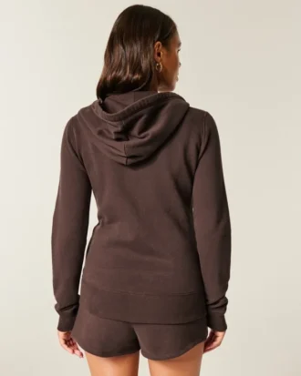 Bluza z kapturem i zamkiem błyskawicznym z logo Bluza z kapturem i zamkiem błyskawicznym z logo
