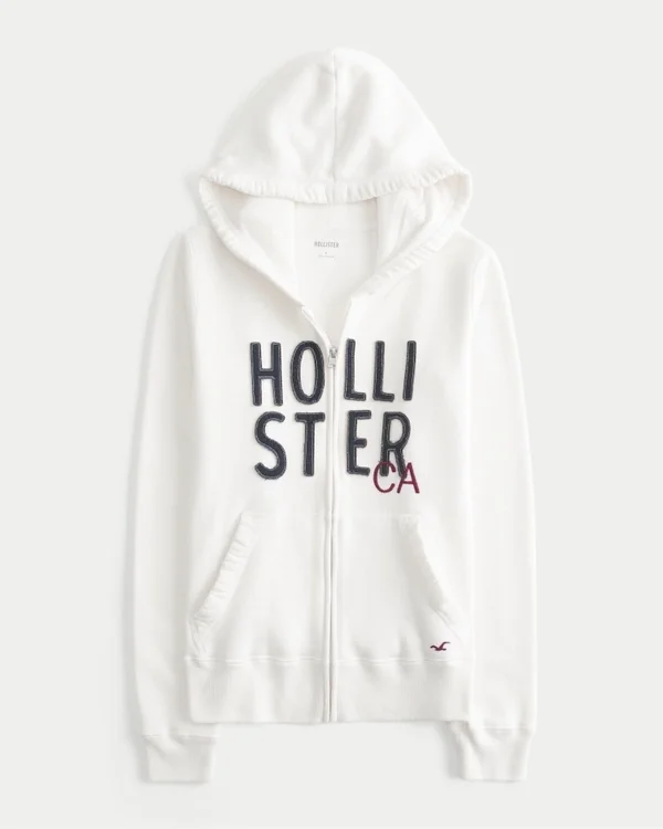 Bluza z kapturem i zamkiem błyskawicznym z logo Bluza z kapturem i zamkiem błyskawicznym z logo
