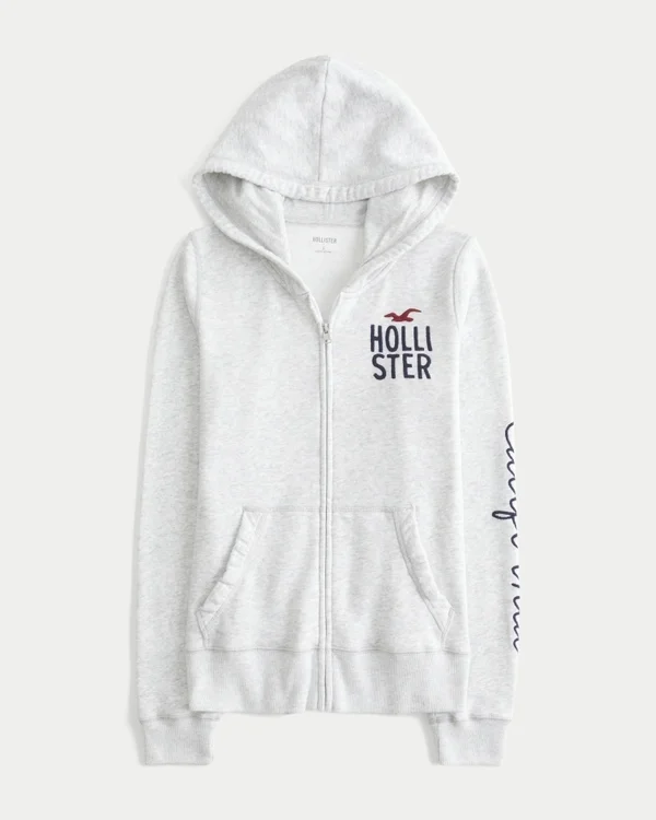 Bluza z kapturem i zamkiem błyskawicznym z logo Bluza z kapturem i zamkiem błyskawicznym z logo