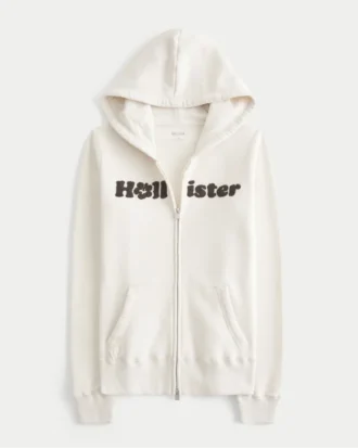 Bluza z kapturem i zamkiem błyskawicznym z logo Chenille Bluza z kapturem i zamkiem błyskawicznym z logo Chenille