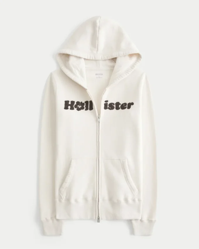 Bluza z kapturem i zamkiem błyskawicznym z logo Chenille Bluza z kapturem i zamkiem błyskawicznym z logo Chenille