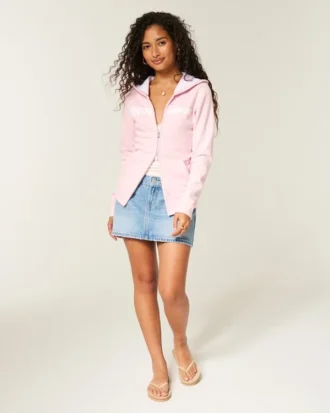 Bluza z kapturem i zamkiem błyskawicznym z logo Chenille Bluza z kapturem i zamkiem błyskawicznym z logo Chenille